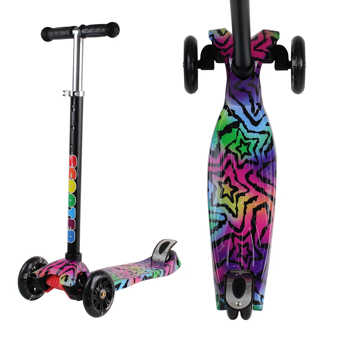 Tripatín scooter estampado regulable con luz