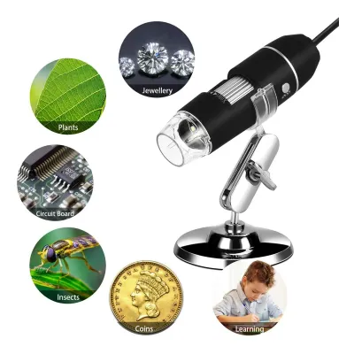 Microscopio digital USB con soporte zoom X1600 miniatura 3