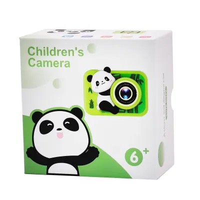 Cámara de fotos digital infantil recargable oso panda verde miniatura 4