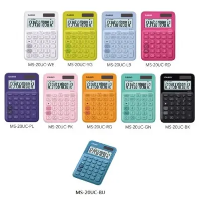 Calculadora Casio MS-20UC Celeste miniatura 4