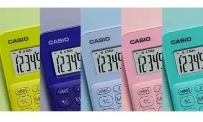 Calculadora Casio MS-20UC Celeste miniatura 5
